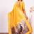 Yellow color silk blend resham weaves sarees