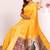 Yellow color silk blend resham weaves sarees