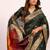 Green color silk blend resham weaves sarees