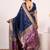 Navy blue color silk blend resham weaves sarees