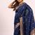 Navy blue color silk blend resham weaves sarees