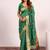 Perrot green color silk blend resham weaves sarees