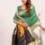 Perrot green color silk blend resham weaves sarees