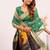 Perrot green color silk blend resham weaves sarees