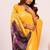 Yellow color silk blend resham weaves sarees