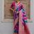 Pink color silk blend handloom silk blend kadwa weaves sarees