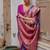 Pink color silk blend handloom silk blend kadwa weaves sarees