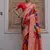 Red color silk blend handloom silk blend kadwa weaves sarees