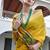 Yellow color khadi  silk blend weaving patola sarees