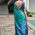 Sea green color khadi  silk blend weaving patola sarees