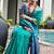 Sea green color khadi  silk blend weaving patola sarees
