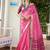 Pink color khadi  silk blend weaving patola sarees