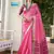 Pink color khadi  silk blend weaving patola sarees