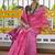 Pink color khadi  silk blend weaving patola sarees