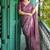 Purple color tussar silk blend batik printed sarees