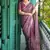 Purple color tussar silk blend batik printed sarees