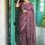 Purple color tussar silk blend batik printed sarees