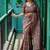 Brown color tussar silk blend batik printed sarees