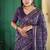 Navy blue color tussar silk blend batik printed sarees