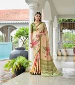 Multi color satin silk blend classic digital printed sarees