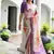 Multi color satin silk blend classic digital printed sarees