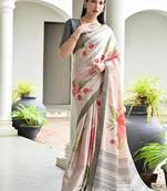 Multi color satin silk blend classic digital printed sarees