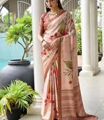Multi color satin silk classic digital printed sarees