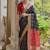 Black color raw silk pochampally ikkat saree