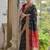 Black color raw silk pochampally ikkat saree