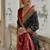 Black color raw silk pochampally ikkat saree