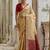 Cream color raw silk pochampally ikkat saree