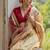 Cream color raw silk pochampally ikkat saree