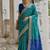 Firozi color raw silk pochampally ikkat saree