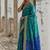Firozi color raw silk pochampally ikkat saree
