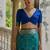 Firozi color raw silk pochampally ikkat saree