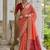 Orange color raw silk pochampally ikkat saree