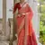Orange color raw silk pochampally ikkat saree