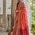 Orange color raw silk pochampally ikkat saree