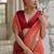 Orange color raw silk pochampally ikkat saree
