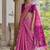 Pink color raw silk pochampally ikkat saree