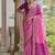 Pink color raw silk pochampally ikkat saree