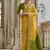 Yellow color raw silk pochampally ikkat saree