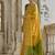 Yellow color raw silk pochampally ikkat saree