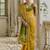 Yellow color raw silk pochampally ikkat saree