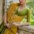 Yellow color raw silk pochampally ikkat saree