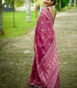 Multicolor dhanwari cotton digital print zari border saree