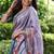 Multicolor tussar silk flower print sarees