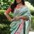 Multicolor tussar silk flower print sarees