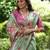 Multicolor tussar silk flower print sarees