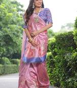 Multicolor tussar silk blend flower print sarees
